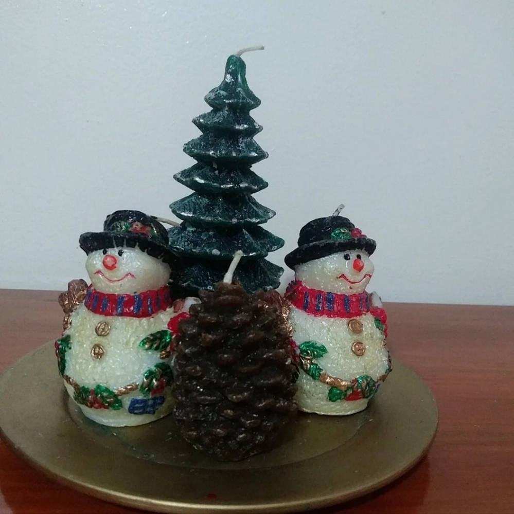 Vintage Christmas Candles Candle Set